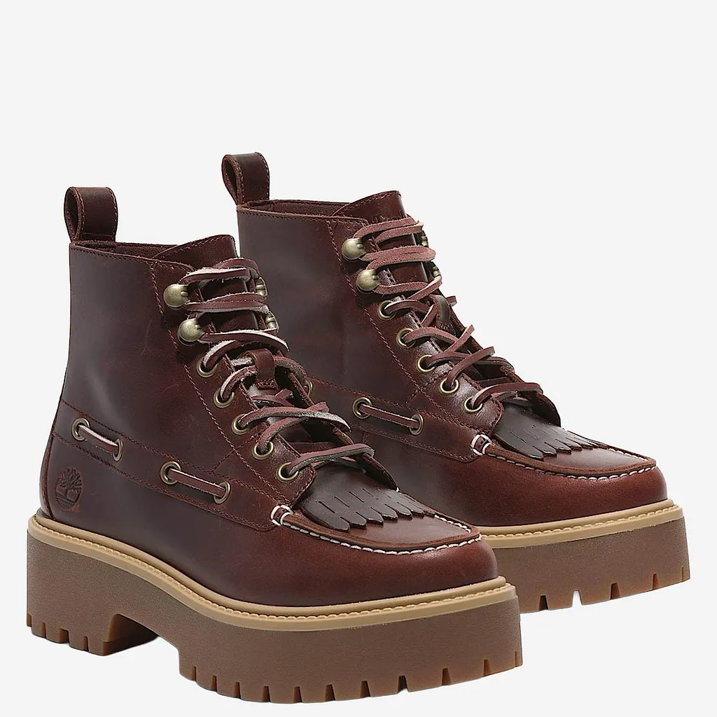 Timberland Stone Street Leather Platform Ankle Boots