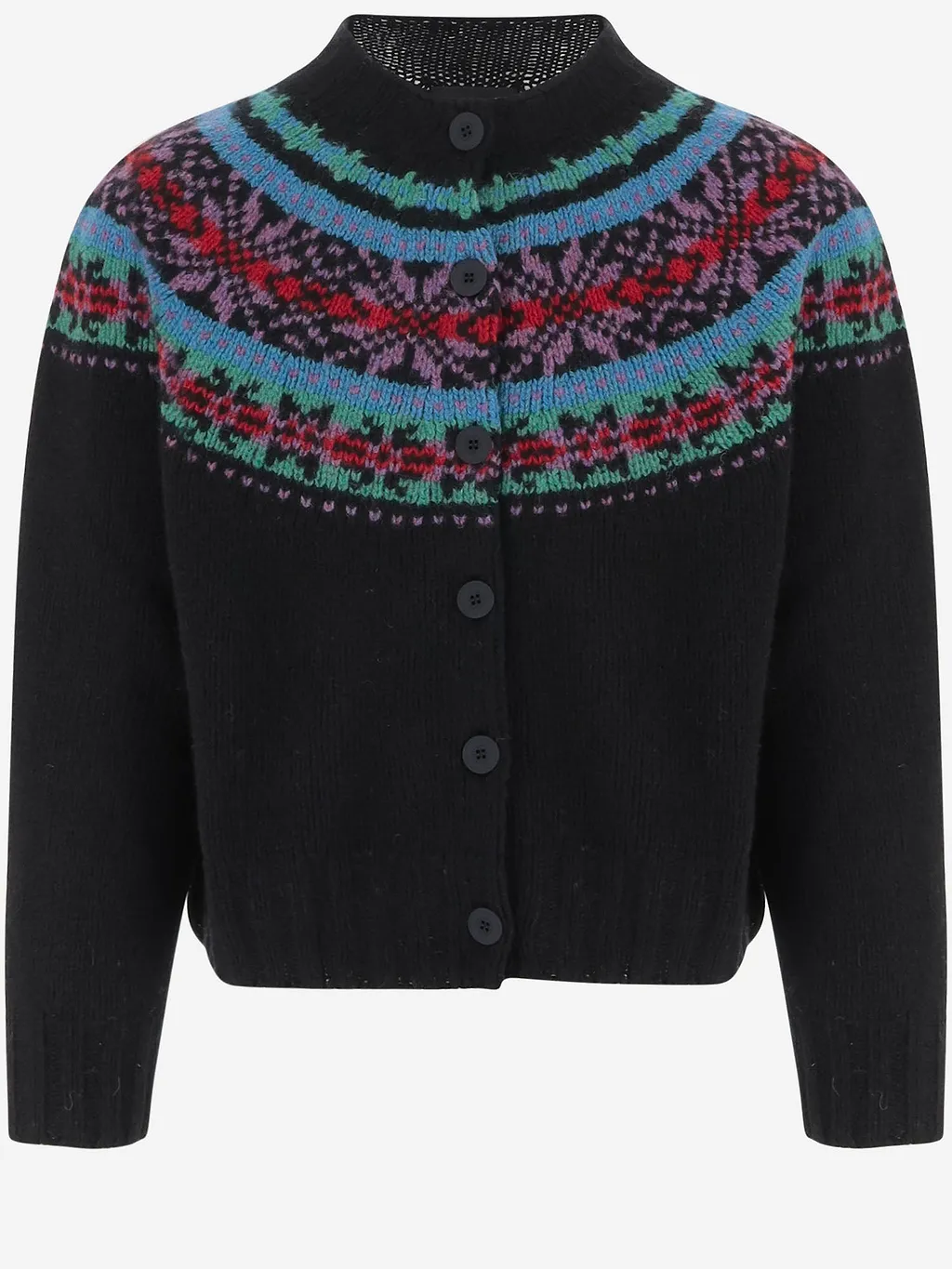 Howlin Wool Cardigan With Jacquard Pattern