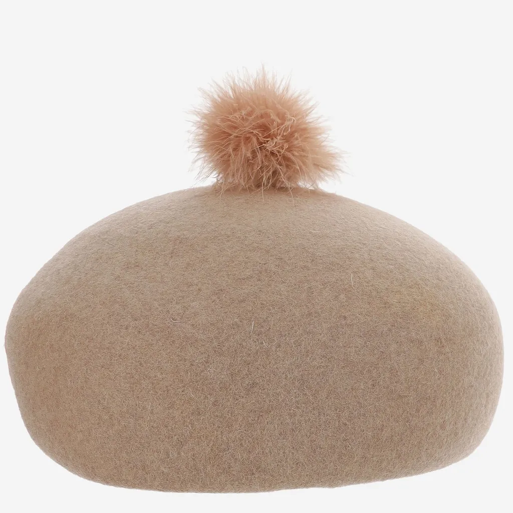 Alexia Alvarez De Toledo Stiff Wool Beanie With Pom Pom