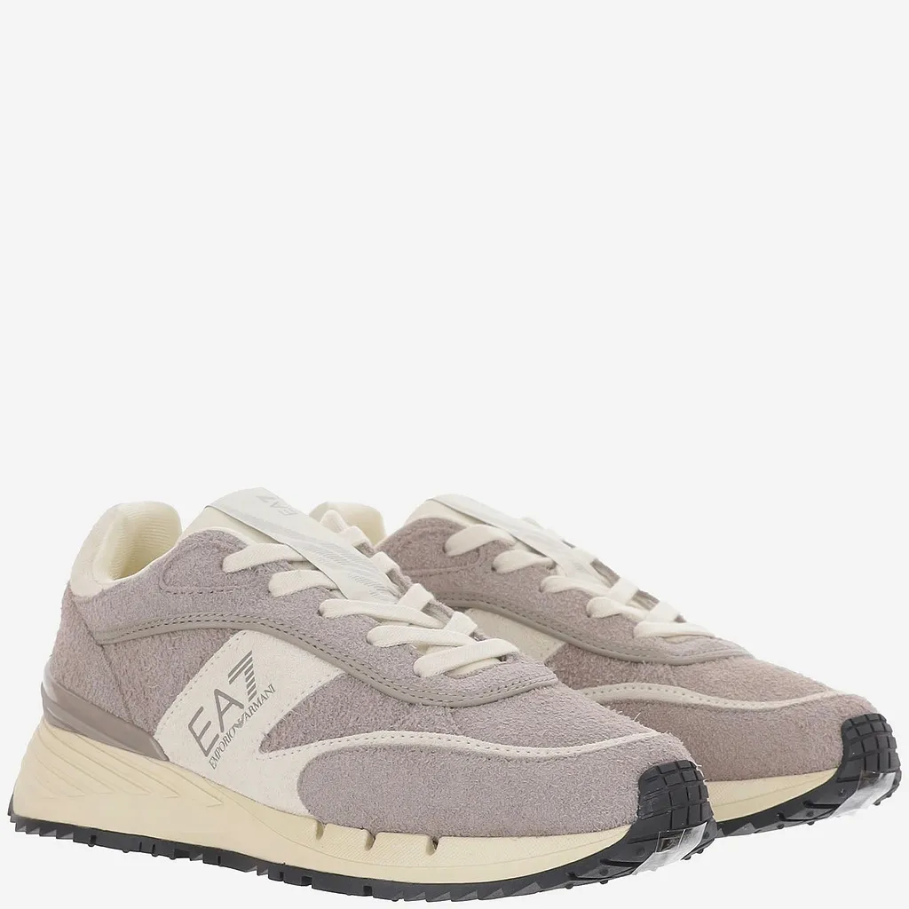 Ea7 Leather Sneakers With Logo