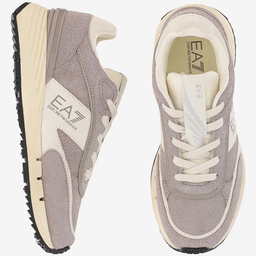 Ea7 Leather Sneakers With Logo