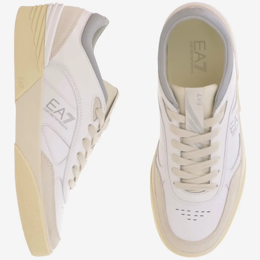 Ea7 Otg Pride Luxe Leather Sneakers With Suede Accents