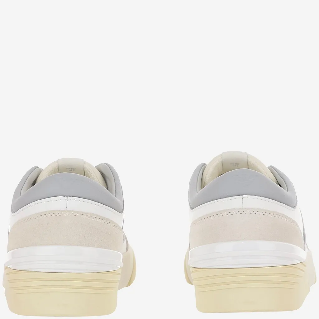 Ea7 Otg Pride Luxe Leather Sneakers With Suede Accents