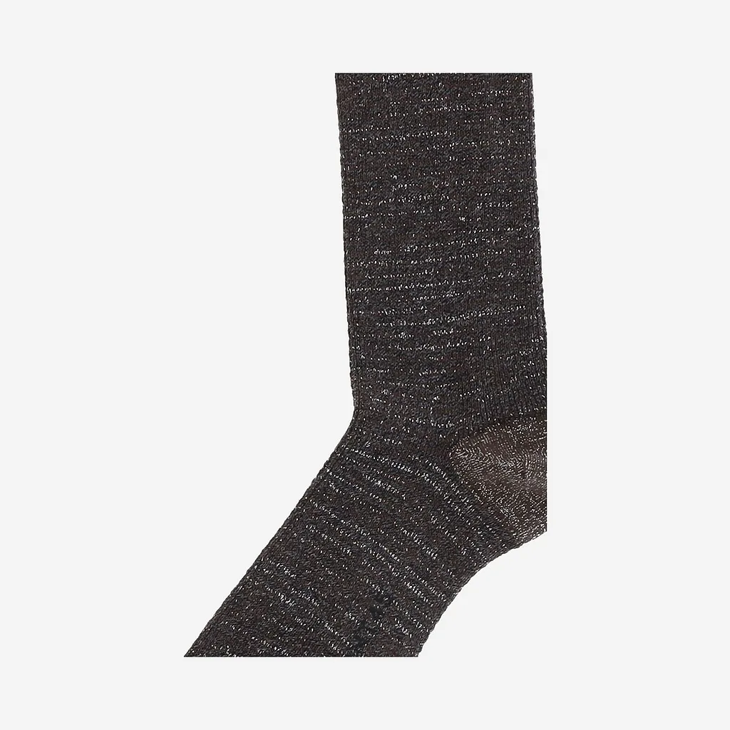 Ant45 Ribbed Cotton Blend Socks With Metallic Thread