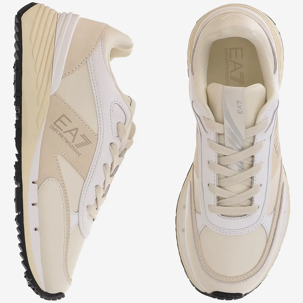 Ea7 Leather Sneakers With Logo
