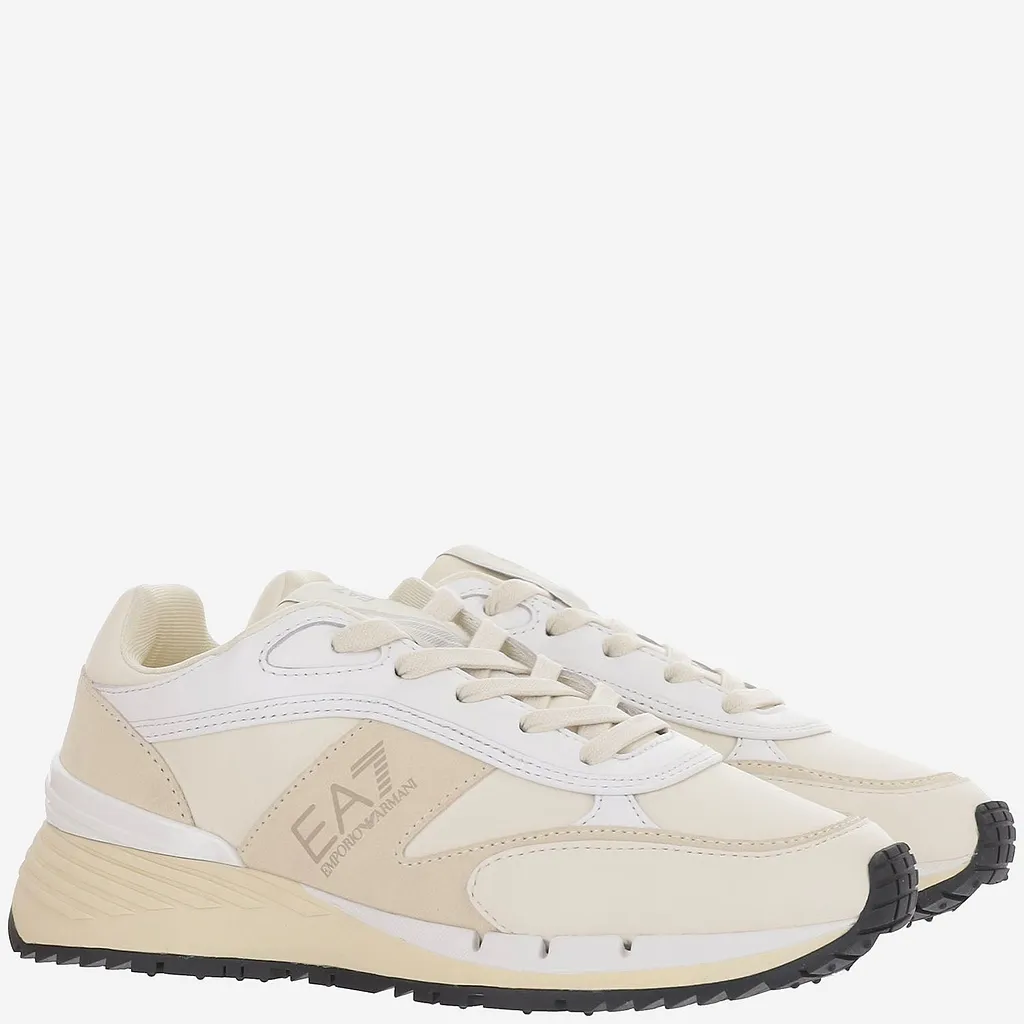Ea7 Leather Sneakers With Logo