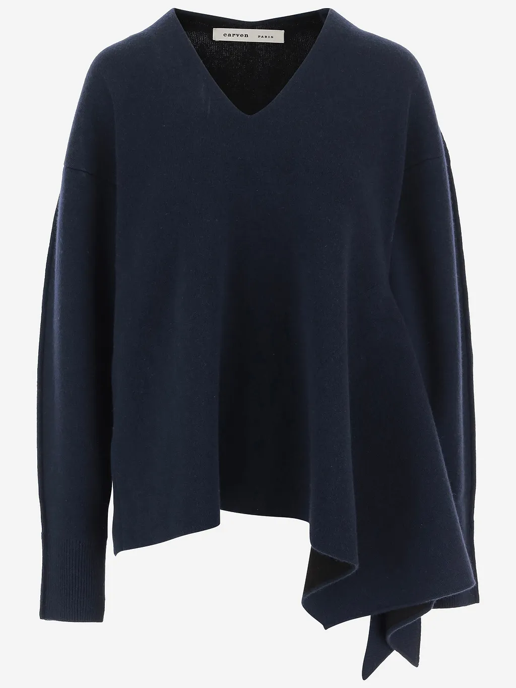 Carven Cashmere Sweater With Asymmetrical Hem