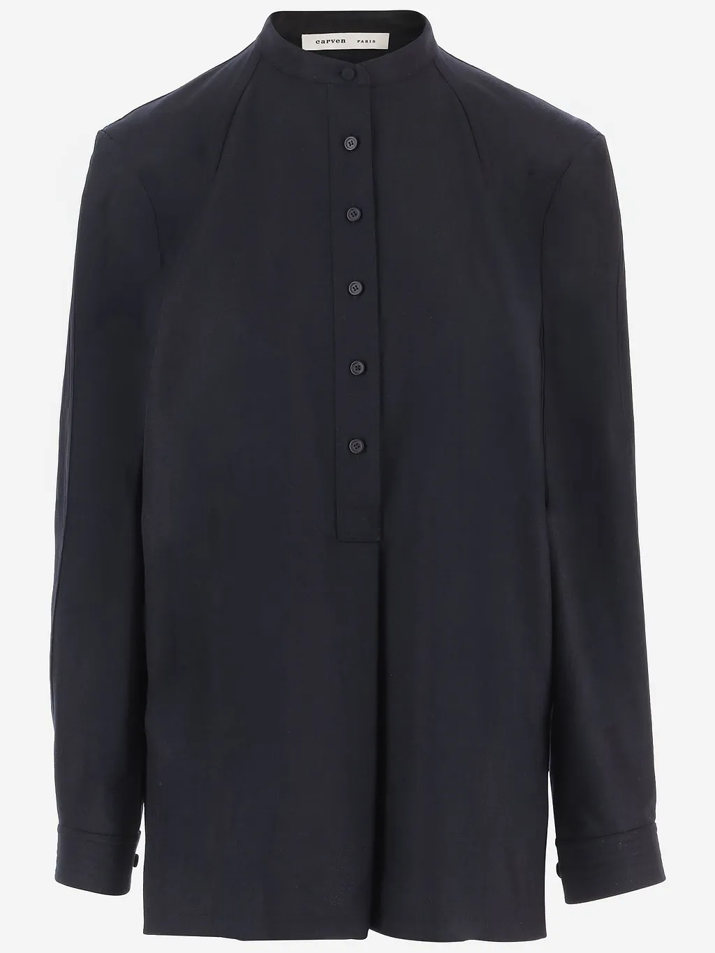 Carven Wool Sweater With Half Button Front