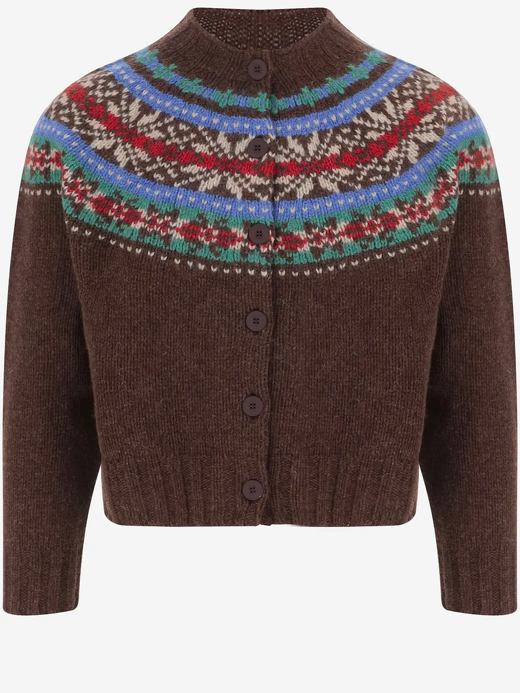 Howlin Wool Cardigan With Jacquard Pattern