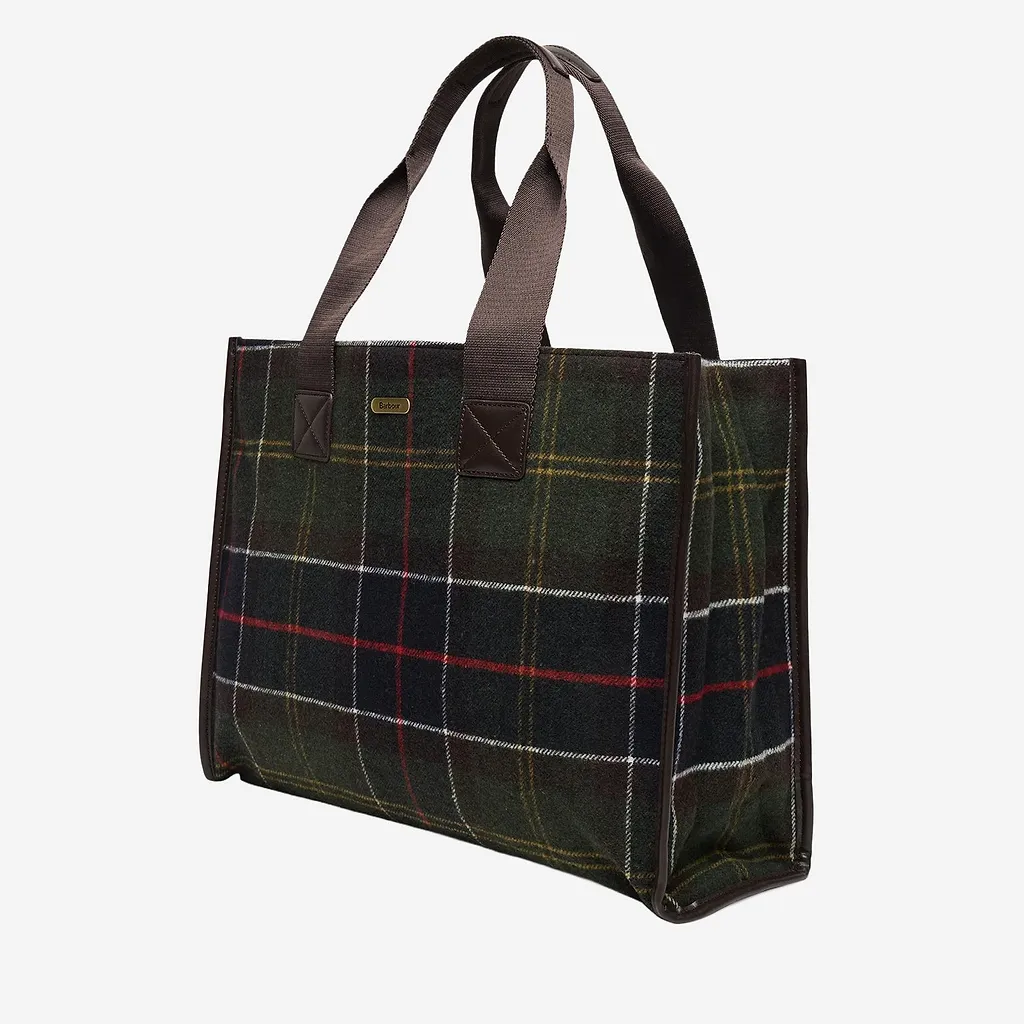 Barbour Turnberry Tote Bag In Wool Blend With Check Pattern