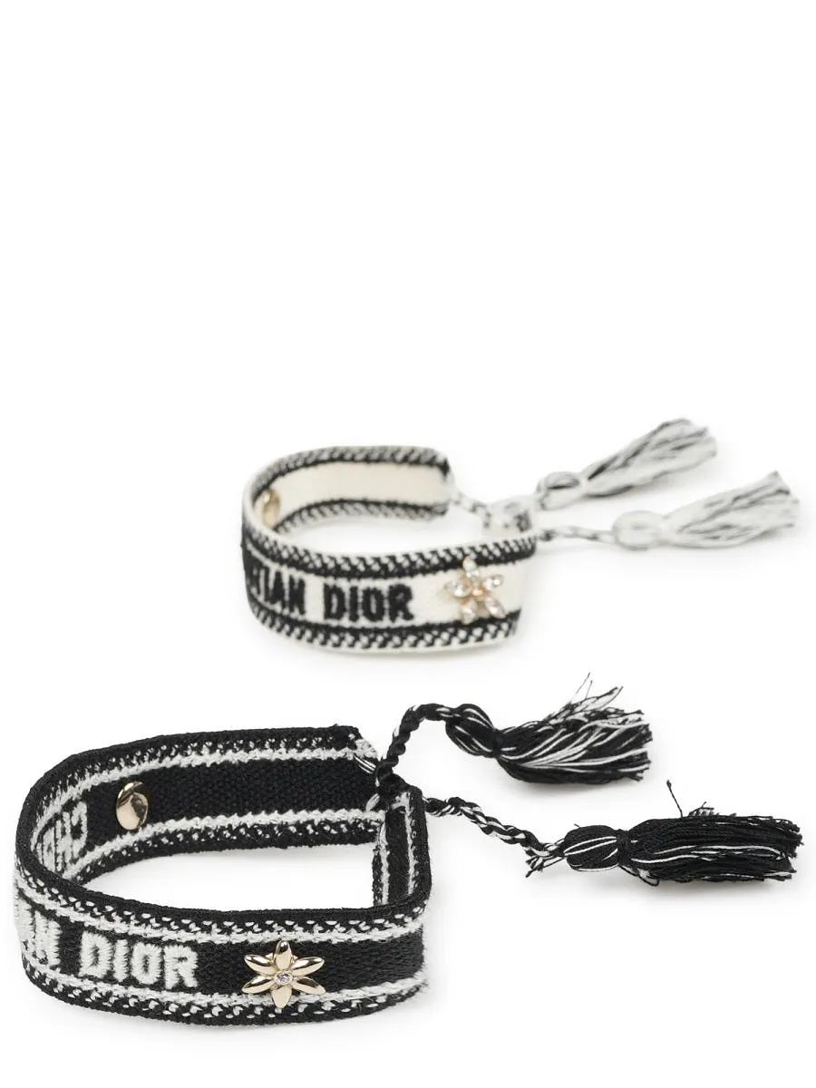 Dior Set Di Due Bracciali Con Logo