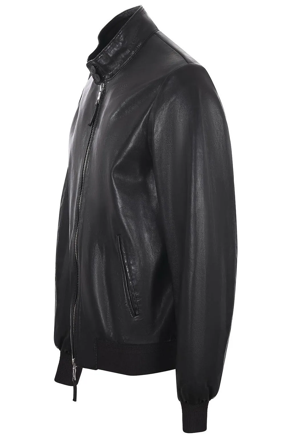 The Jackie Leathers Stand-Collar Bomber Jacket