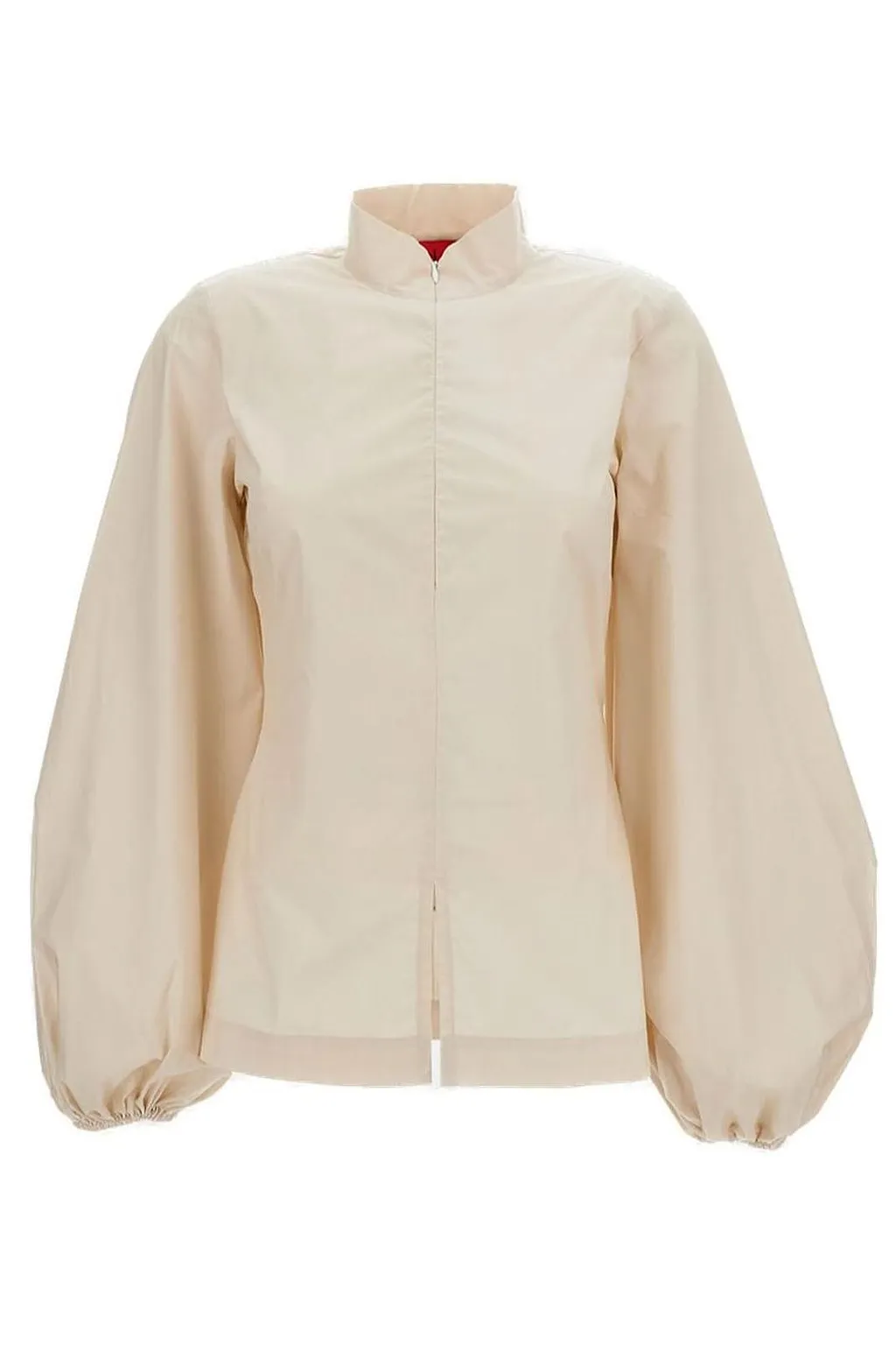 The Latest Funnel Neck Zip-Up Blouse