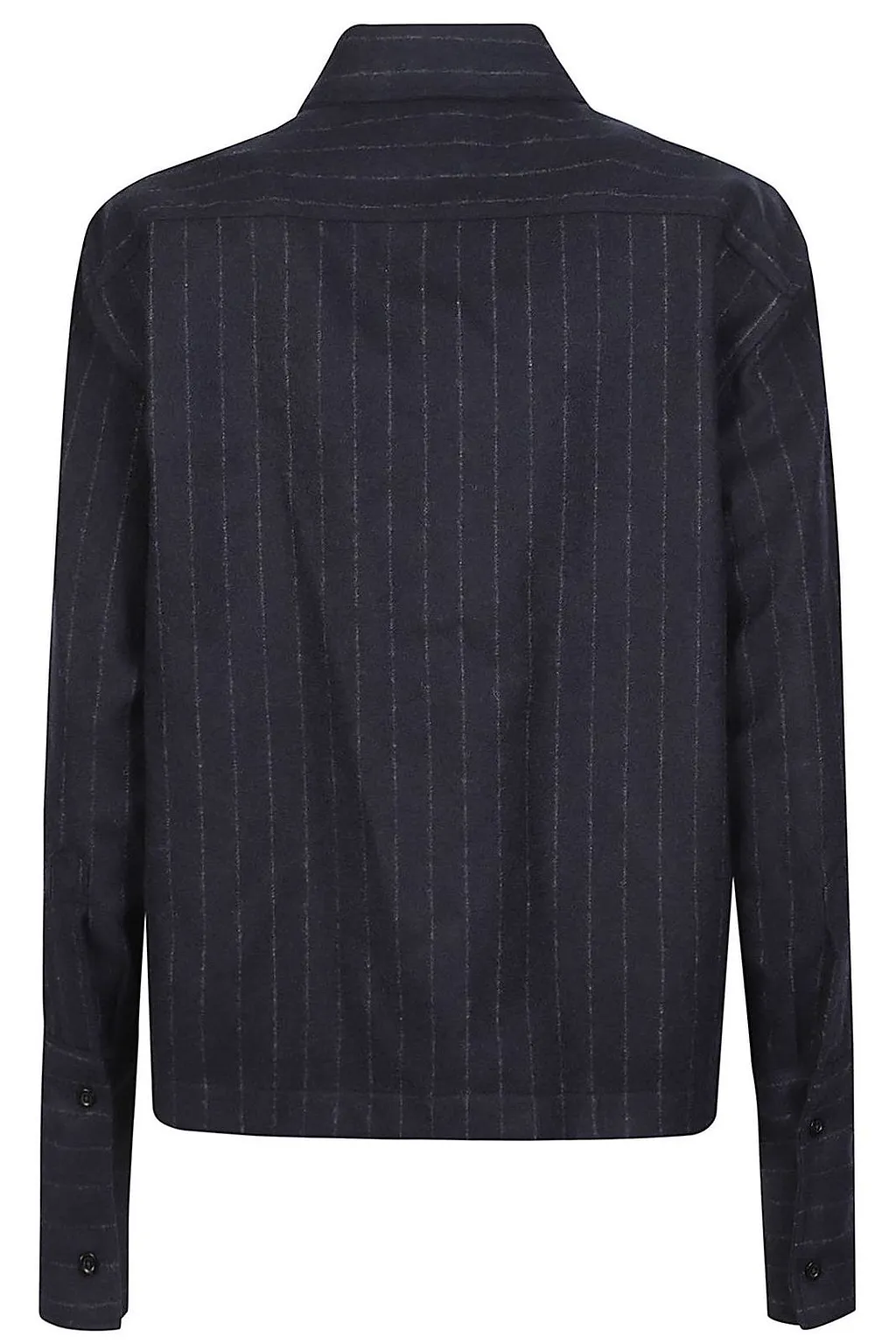 The Latest Pinstriped Button-Front Jacket