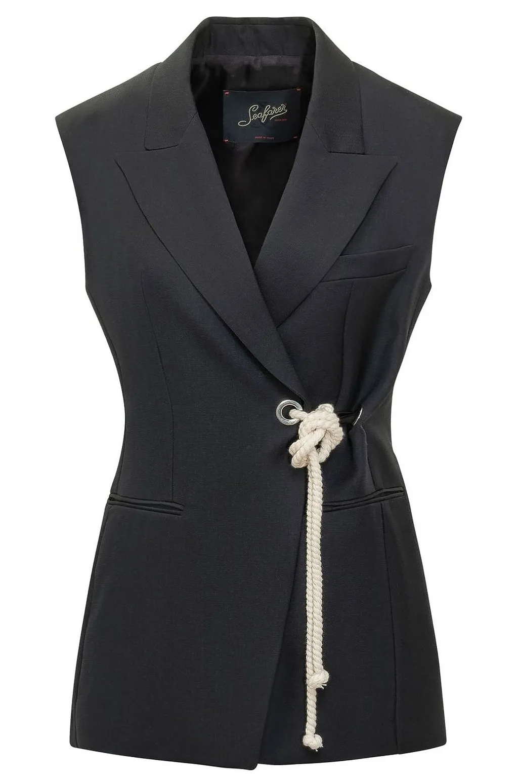 The Seafarer Rope-Tie Sleeveless Blazer