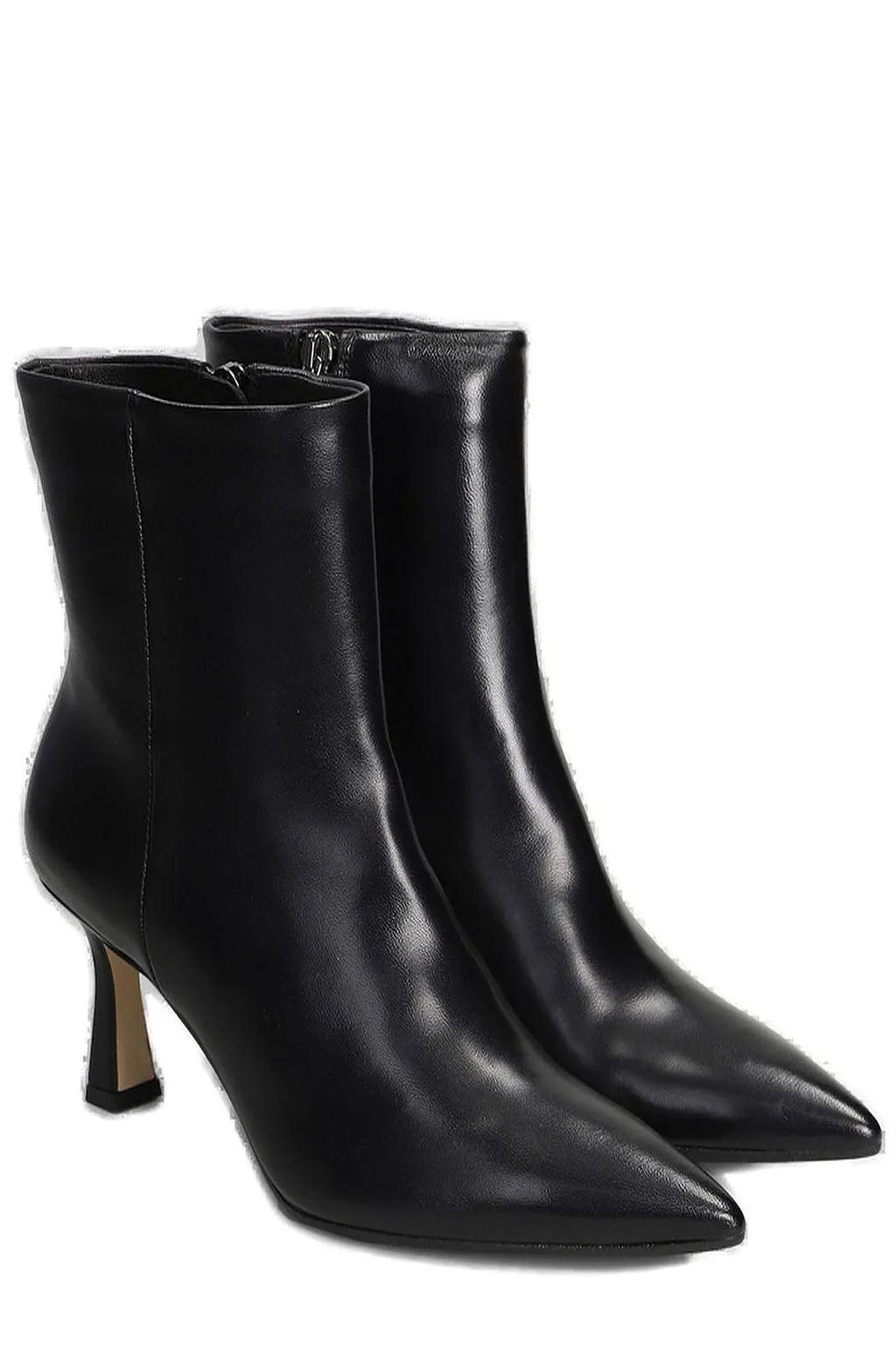 The Seller Side Zipped Pointed Toe Ankle Boots