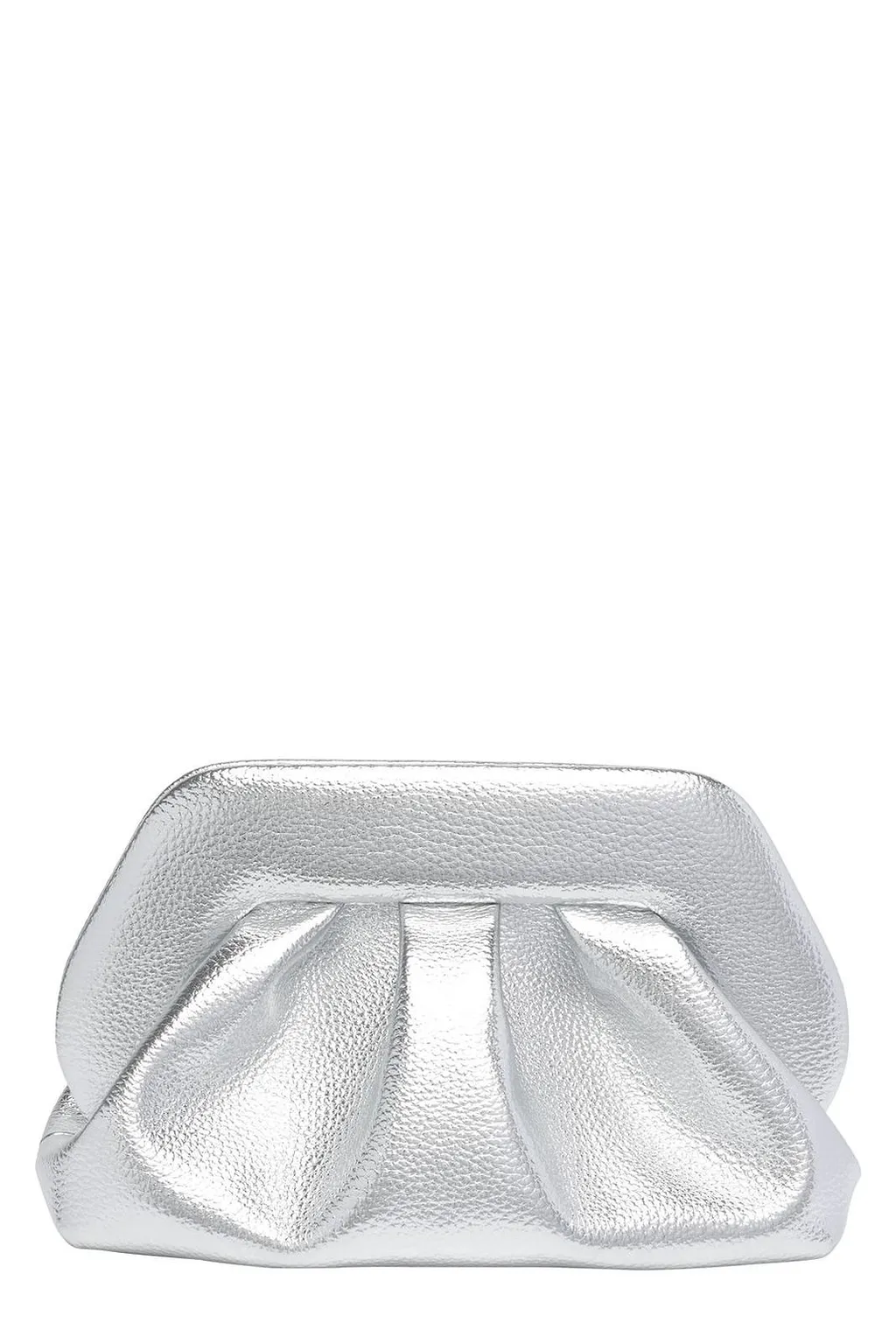 Themoirè Medium Bios Metallic Clutch Bag