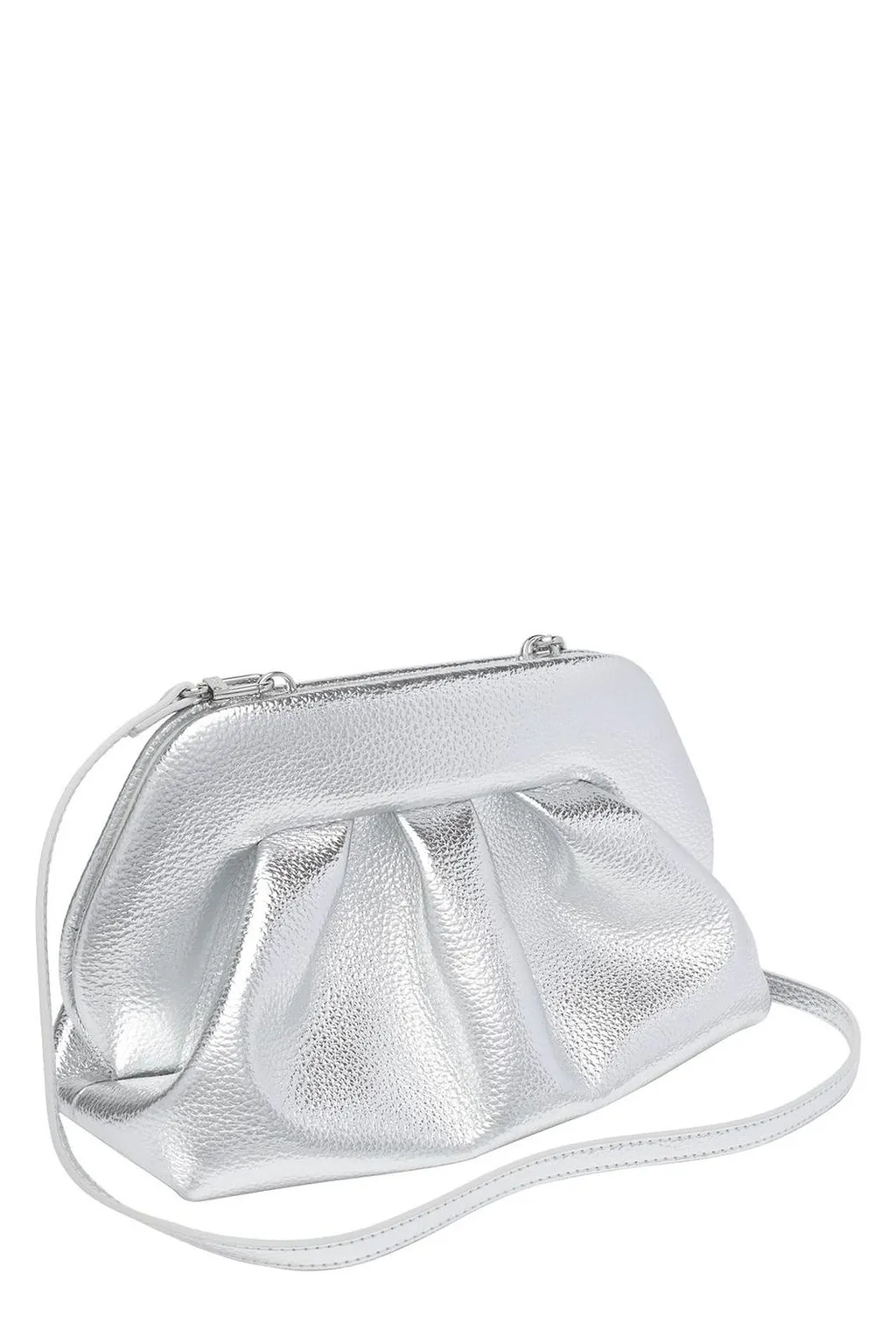 Themoirè Medium Bios Metallic Clutch Bag
