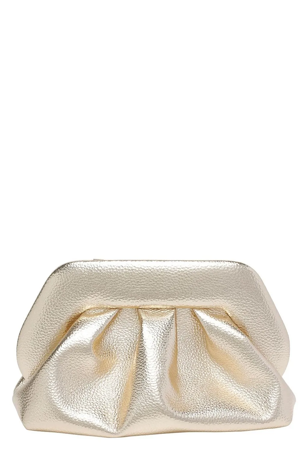Themoirè Medium Bios Metallic Clutch Bag