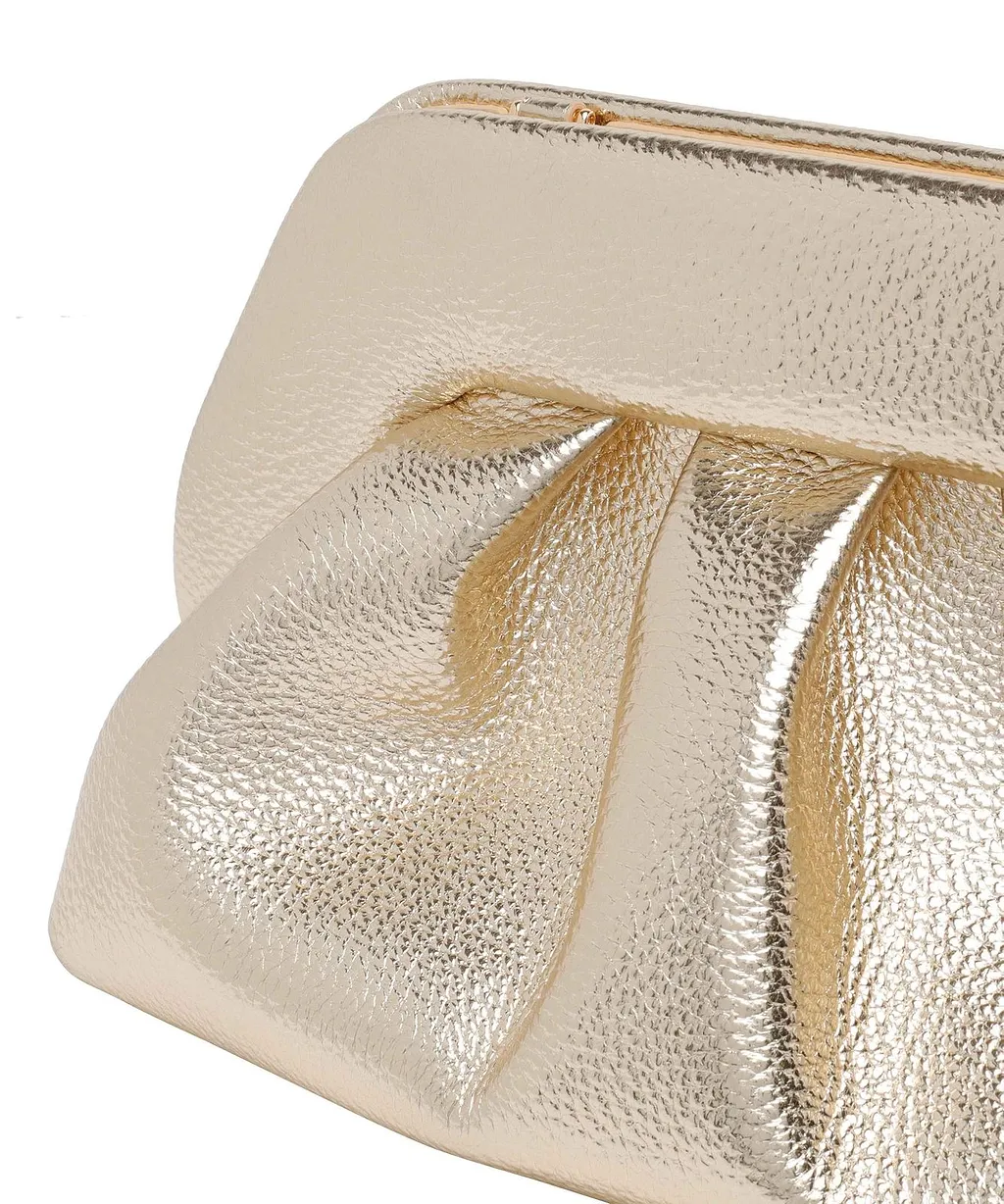 Themoirè Medium Bios Metallic Clutch Bag