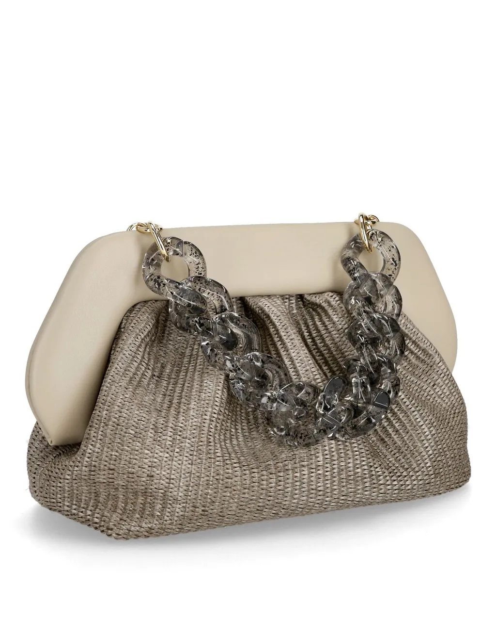 Themoirè Pleated Chain Shoulder Bag