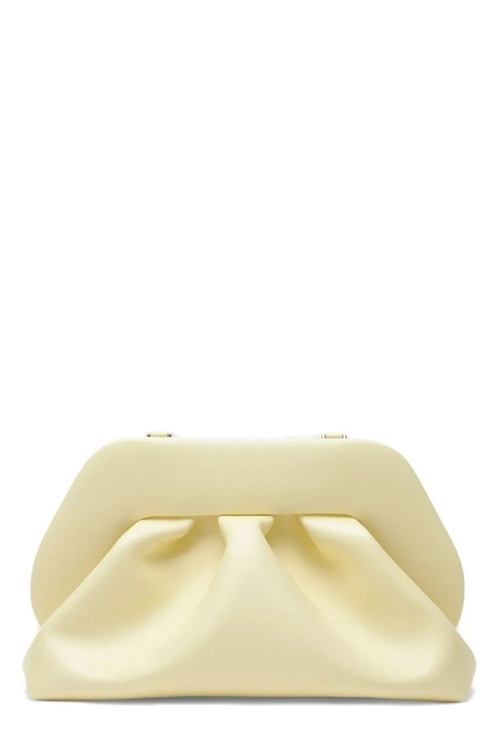 Themoirè Ruched Detailed Medium Clutch Bag