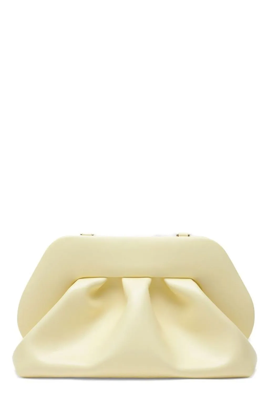 Themoirè Ruched Detailed Medium Clutch Bag