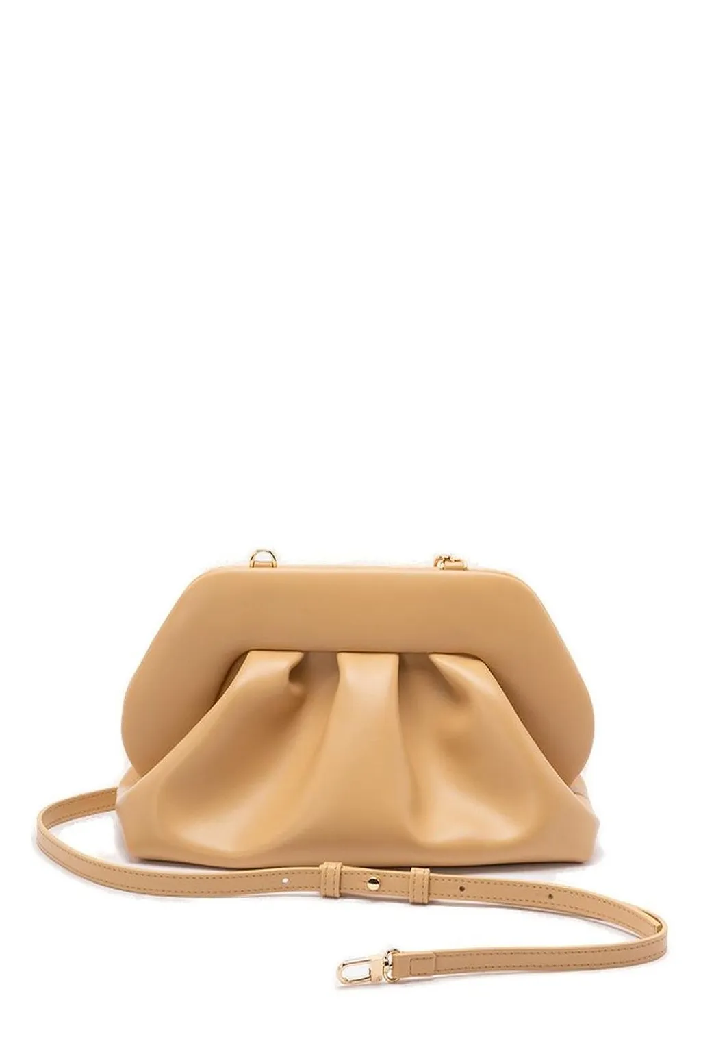 Themoirè Ruched Detailed Medium Clutch Bag