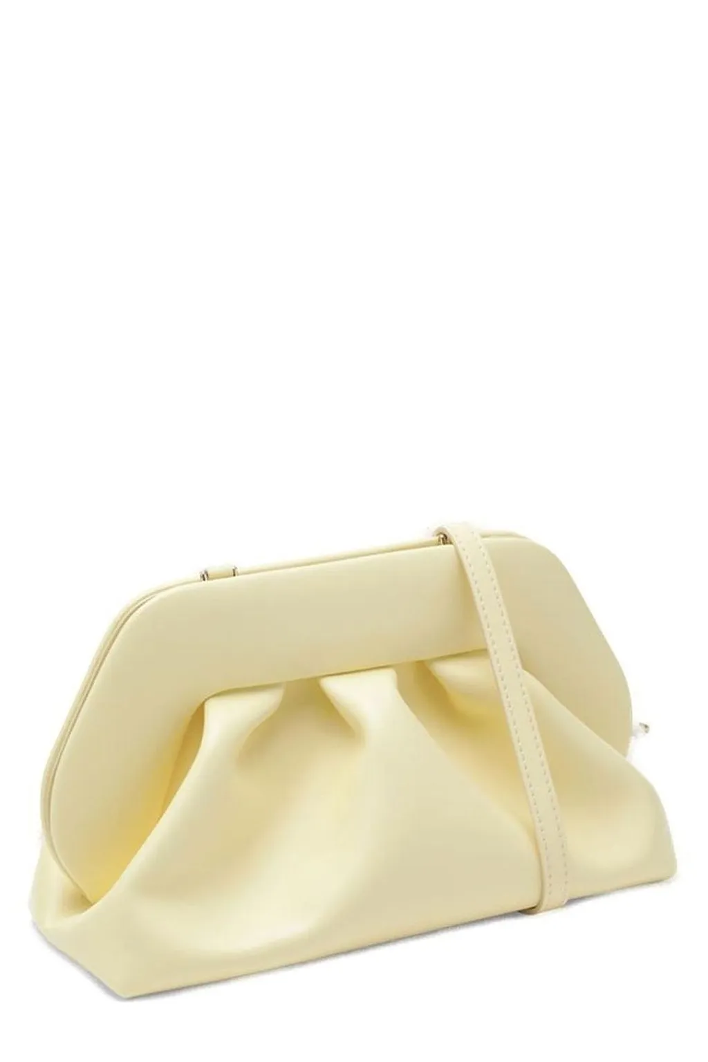 Themoirè Ruched Detailed Medium Clutch Bag
