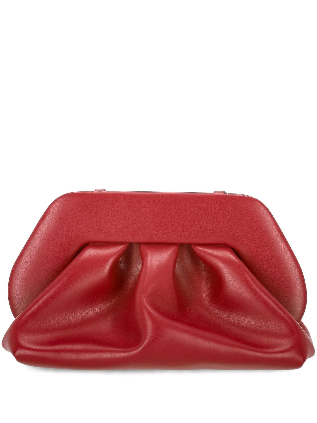 Themoirè Ruched Detailed Medium Clutch Bag