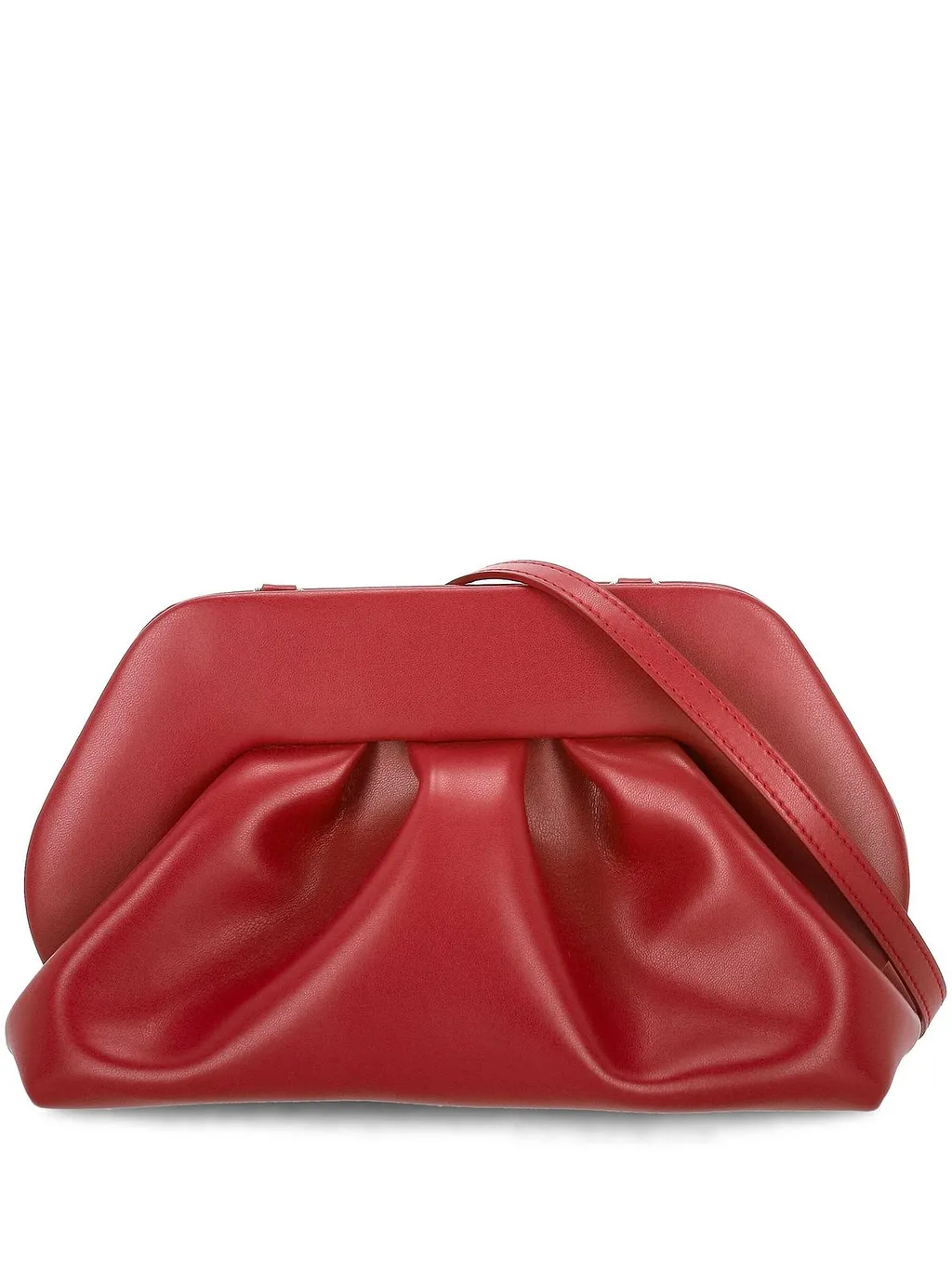 Themoirè Ruched Detailed Medium Clutch Bag