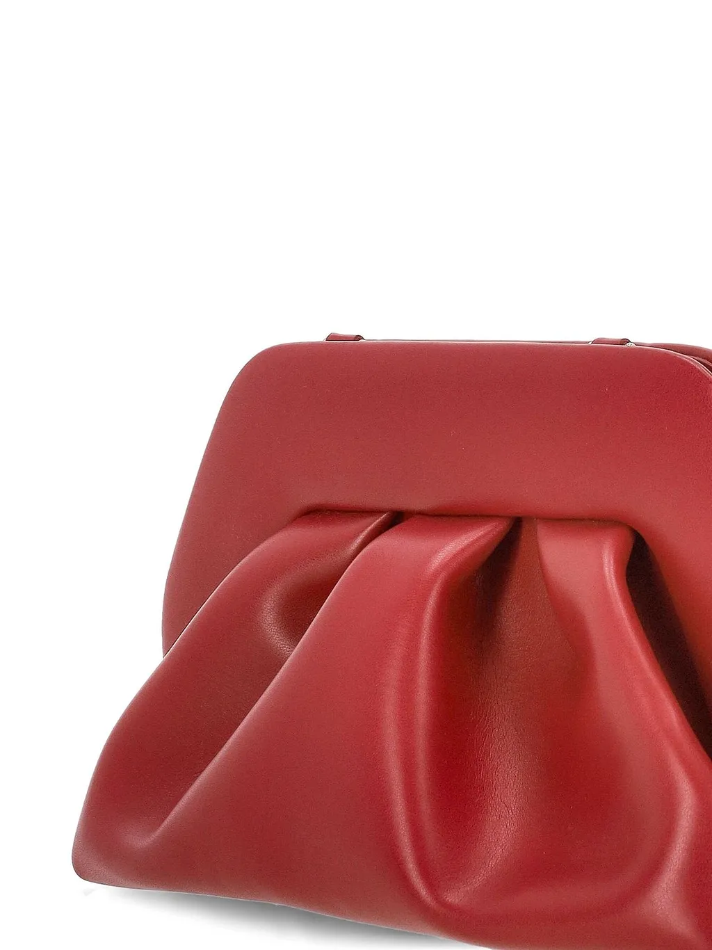 Themoirè Ruched Detailed Medium Clutch Bag