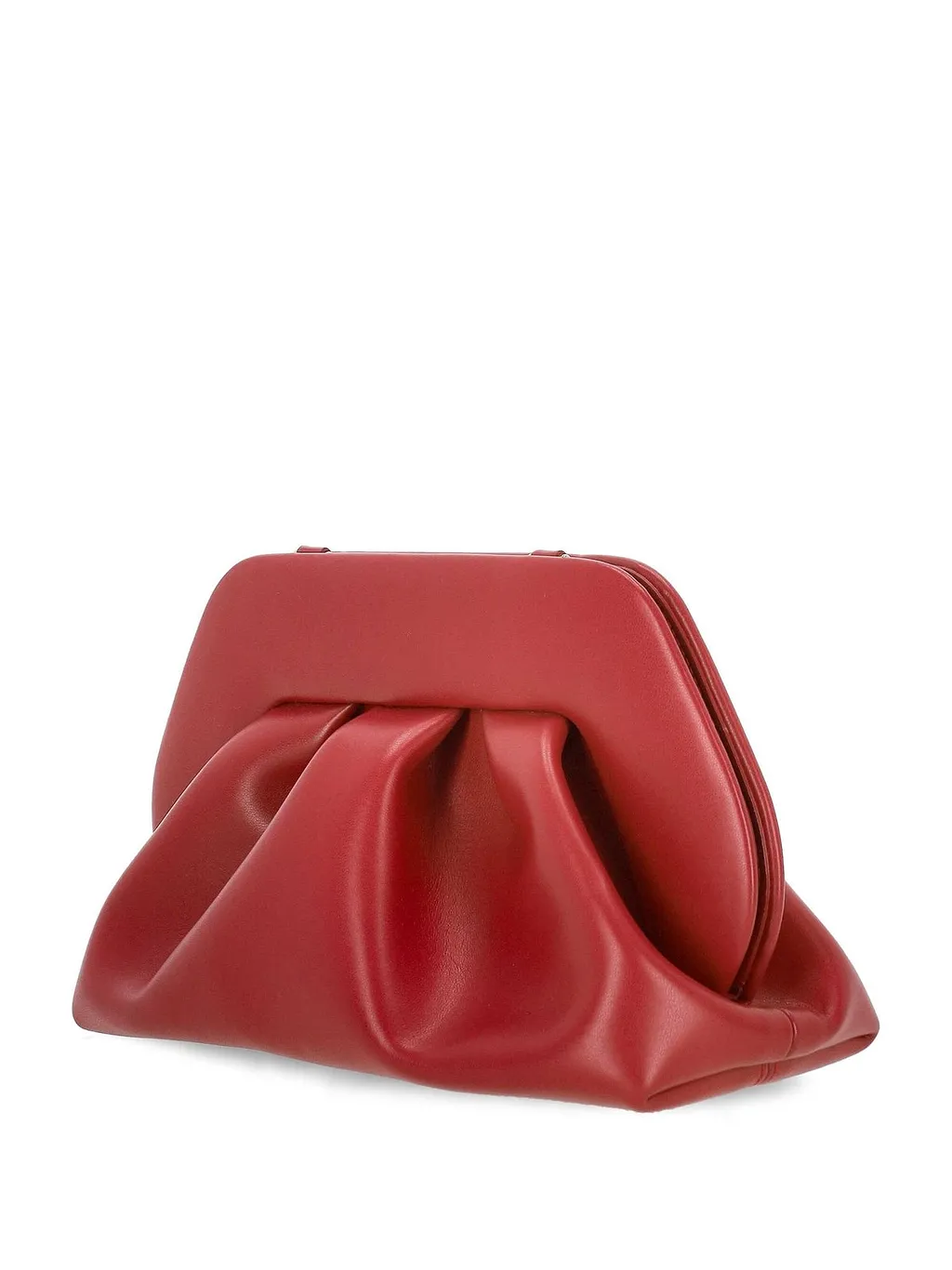 Themoirè Ruched Detailed Medium Clutch Bag