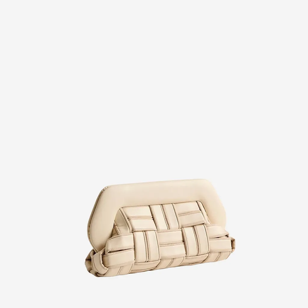 Themoirè Woven Frame Clutch Bag