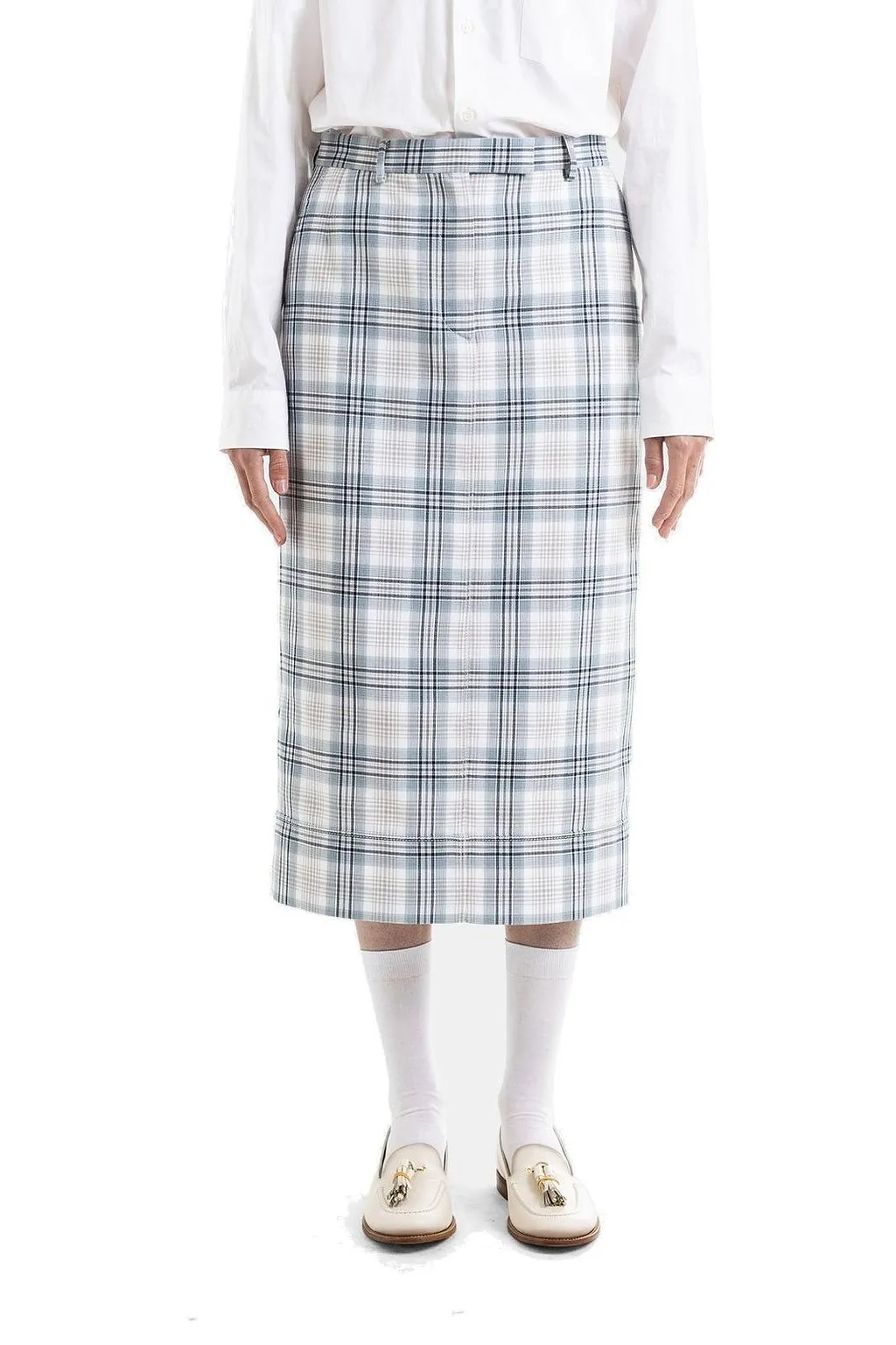 Thom Browne Plaid Midi Skirt