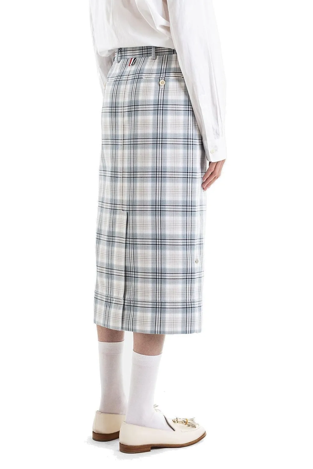Thom Browne Plaid Midi Skirt