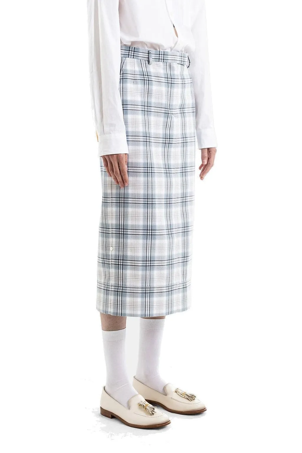 Thom Browne Plaid Midi Skirt