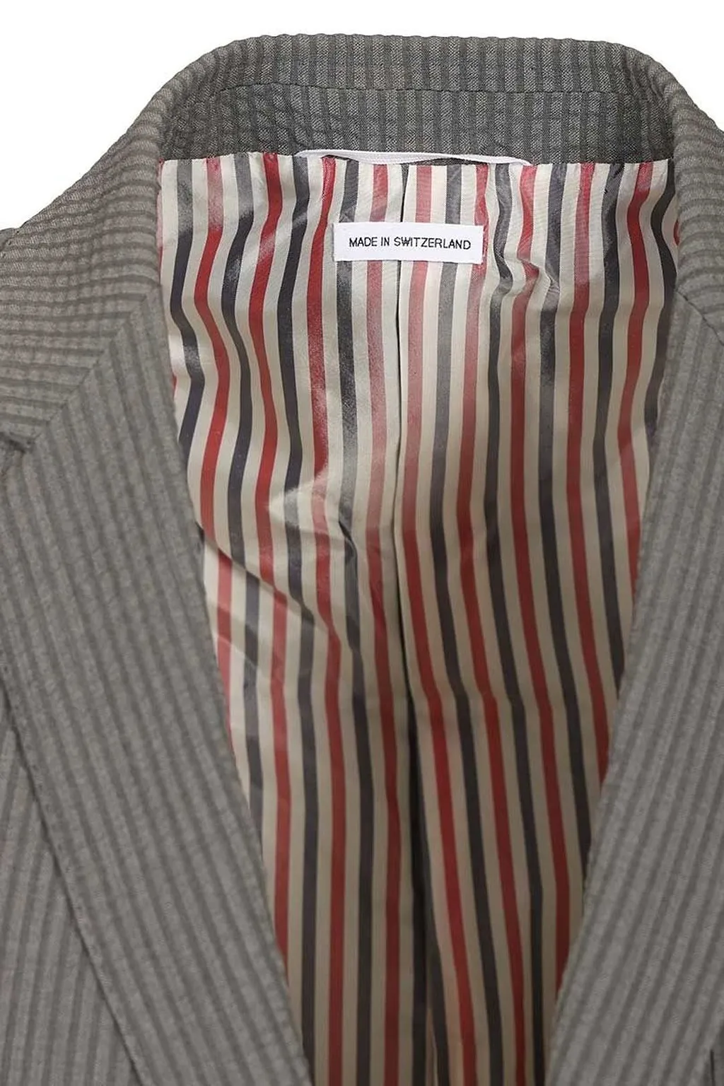 Thom Browne Wide Shoulder Seersucker Blazer
