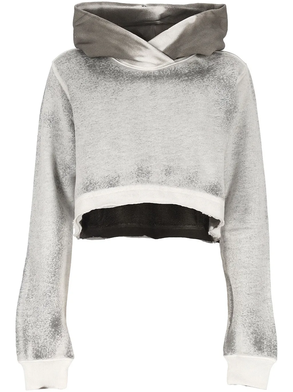 Thom Krom Cropped Spray Hooded Sweater