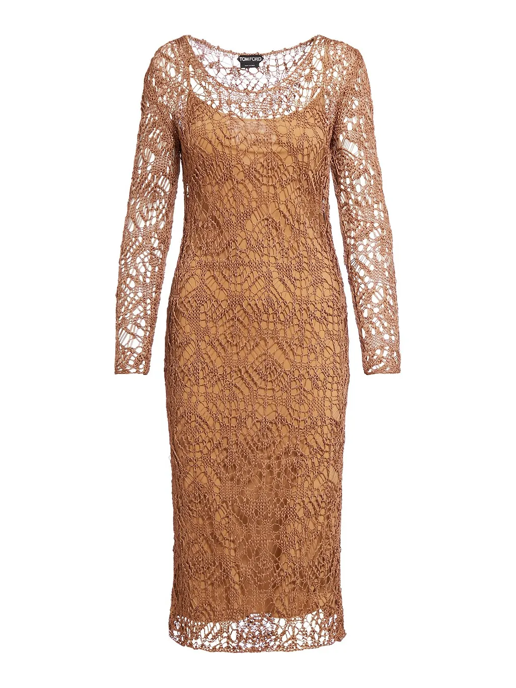 Tom Ford Lace Detailed Crewneck Pencil Dress