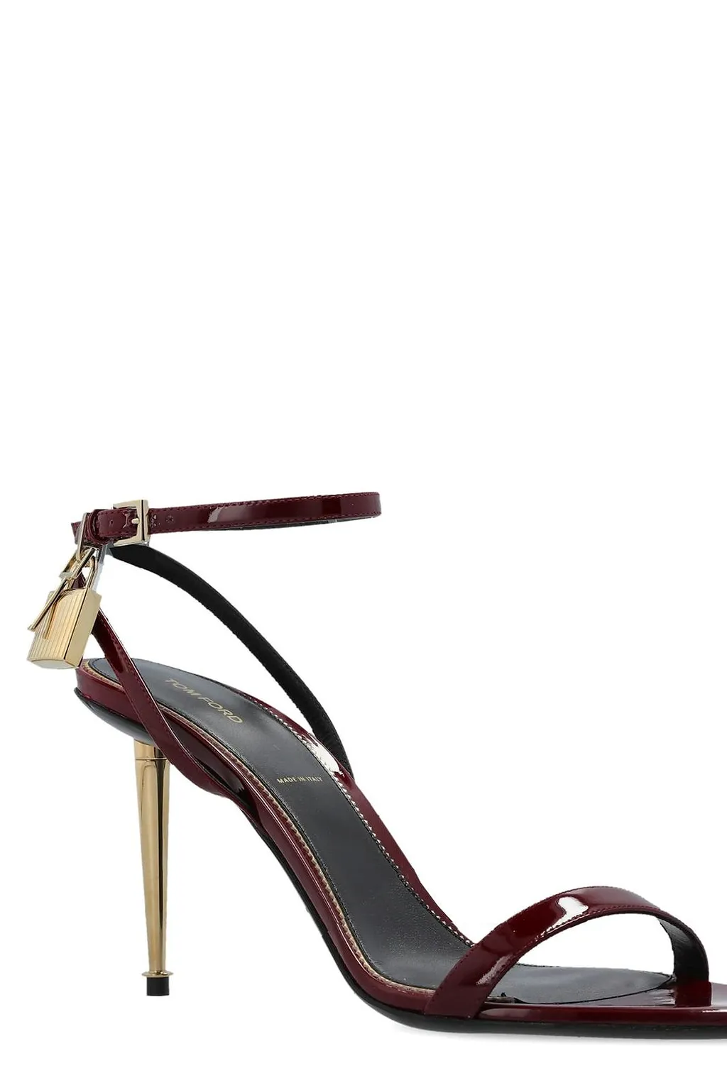 Tom Ford Lock Ankle-Strap Heeled Sandals