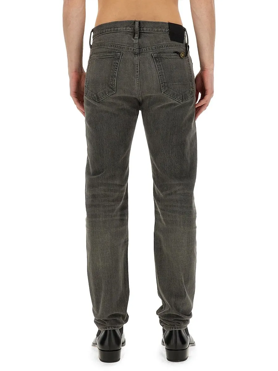 Tom Ford Logo Patch Straight Leg Jeans