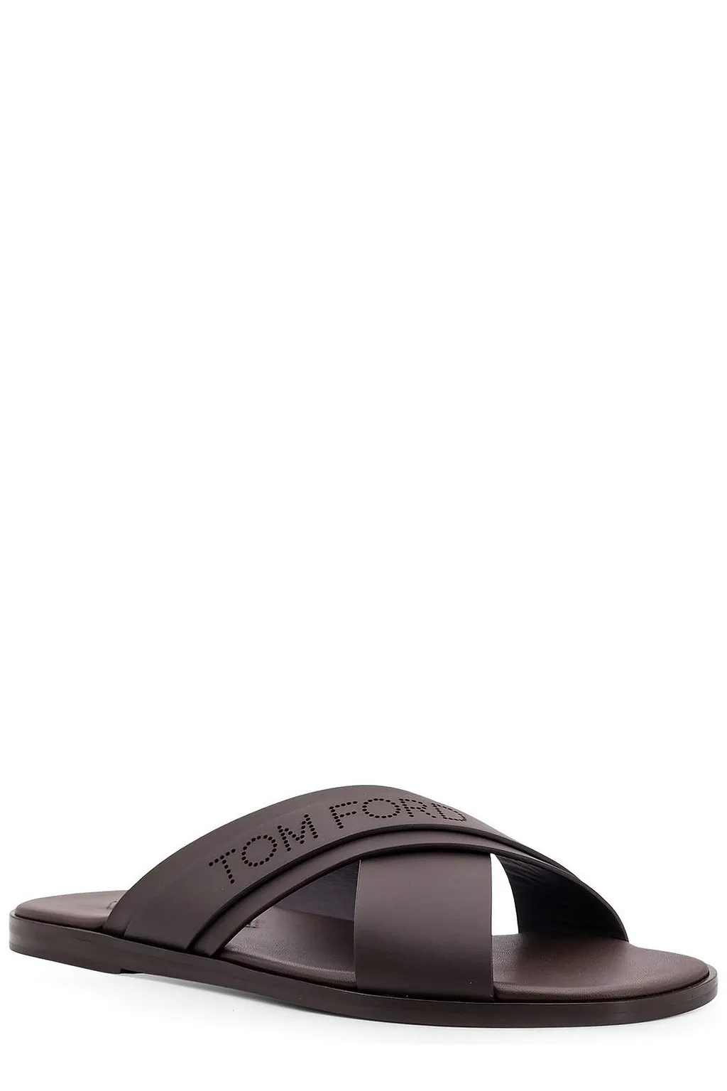 Tom Ford Logo Perforated Open Toe Sandals