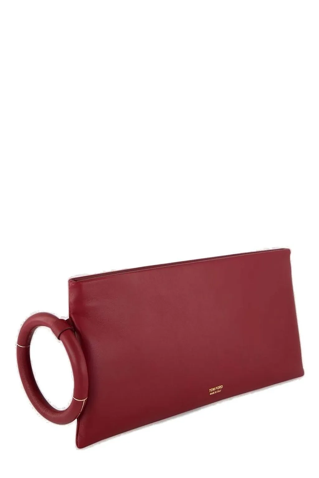 Tom Ford Logo Printed Zipped Clutch Bag