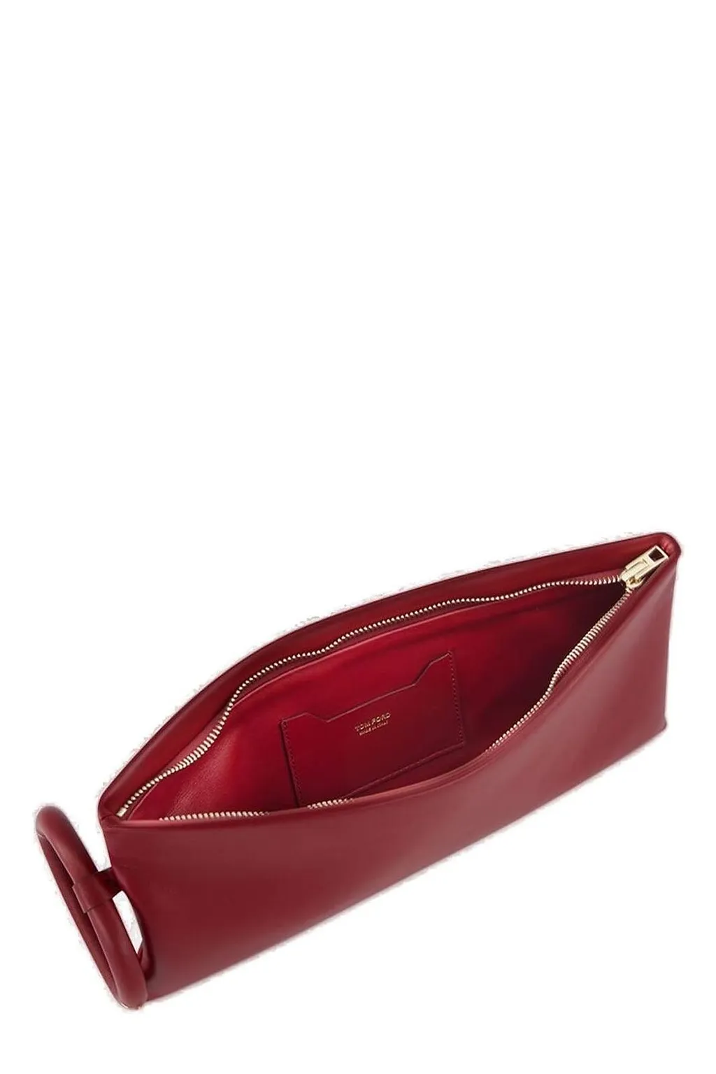Tom Ford Logo Printed Zipped Clutch Bag
