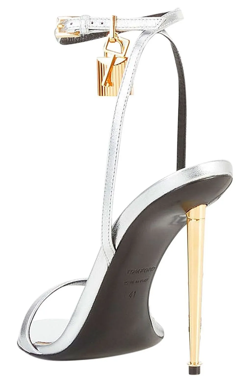 Tom Ford Laminated Padlock Pointy Sandals