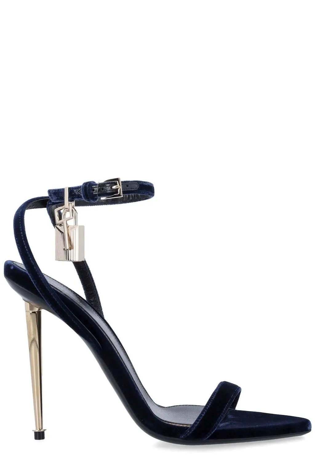 Tom Ford Padlock Velvet Heeled Sandals