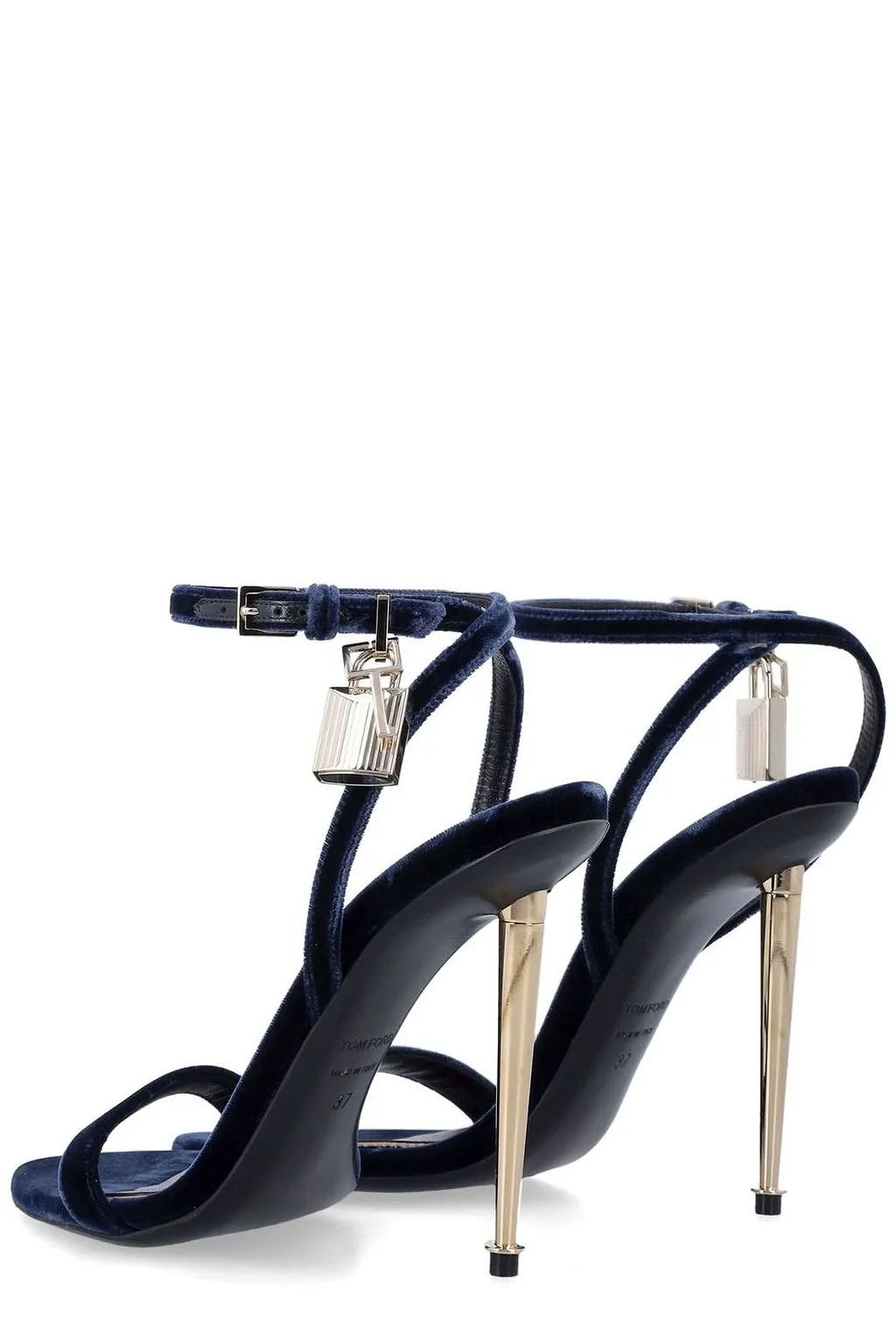 Tom Ford Padlock Velvet Heeled Sandals