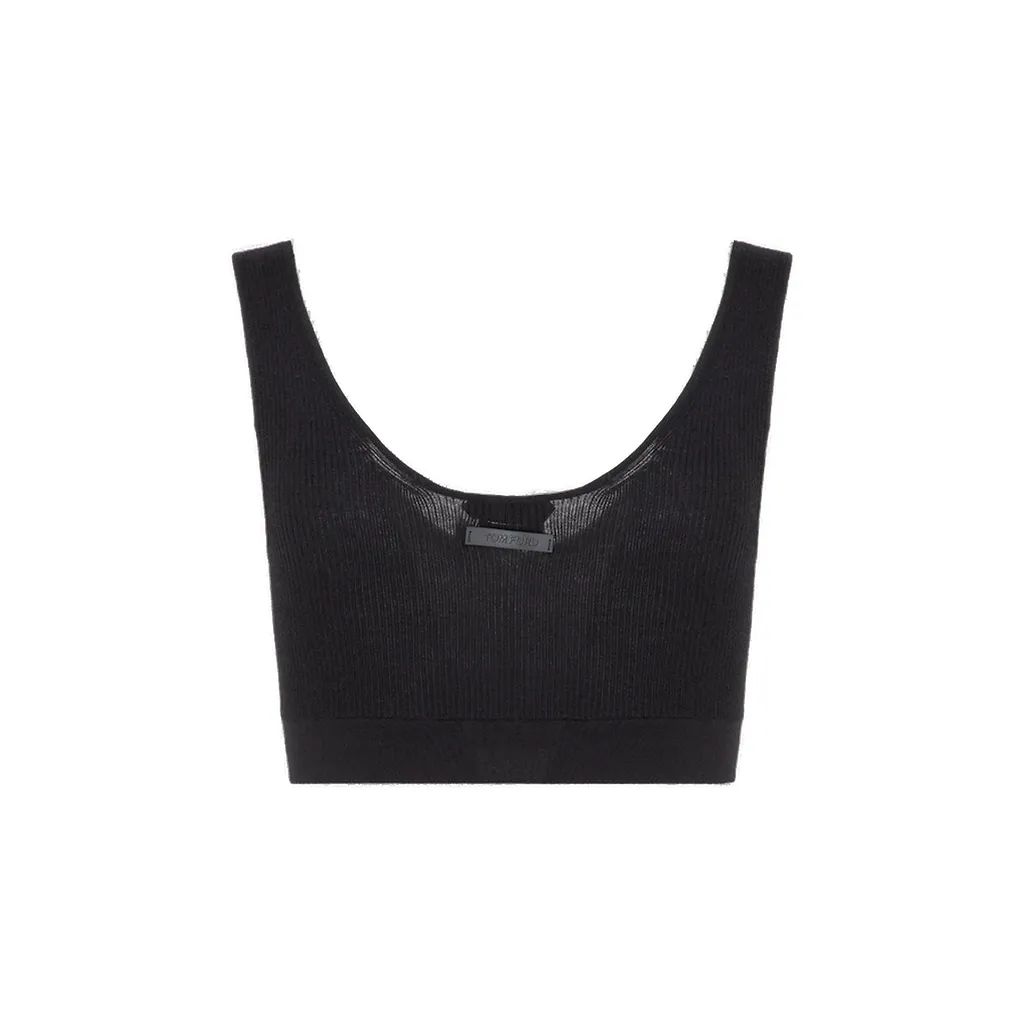 Tom Ford Ribbed V-Neck Cropped Top