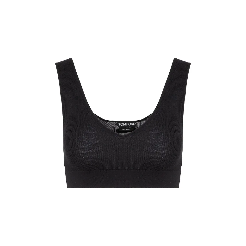 Tom Ford Ribbed V-Neck Cropped Top